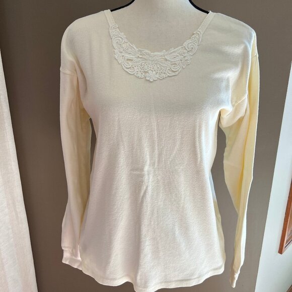 Kleid's Cream Lace Cotton Top, One Size - Picture 1 of 4